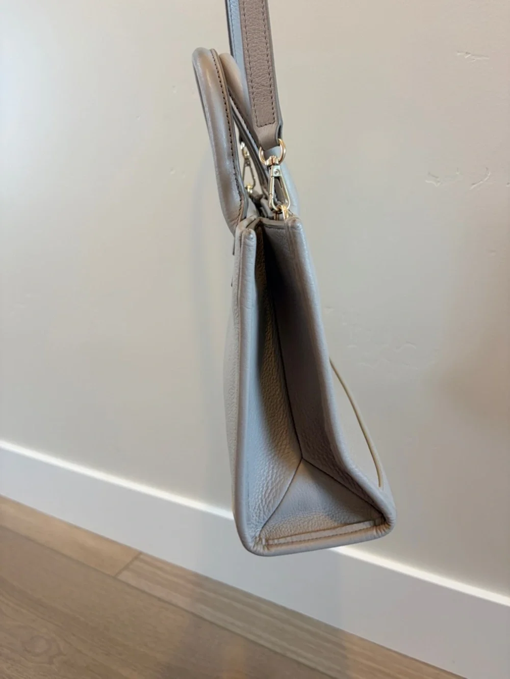 Leatherology Kress Mini Grey Leather Handbag satchel crossbody Personalized P